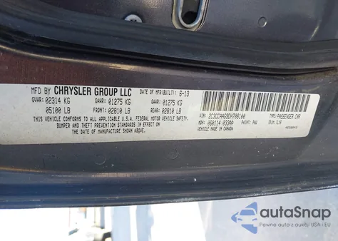 2013 Chrysler 300 Motown из США, поврежденный, VIN 2C3CCAAG9DH708100